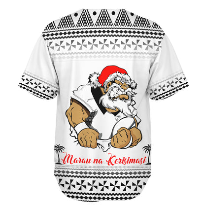Fiji Baseball Shirt Marau na Kerisimasi Rugby Santa Style