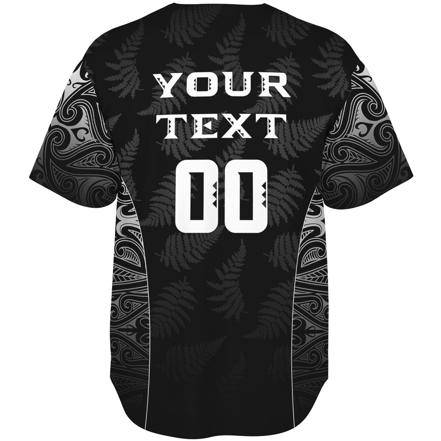 New Zealand Personalized Baseball Shirt Rugby Heart Maori Style Silver Fern