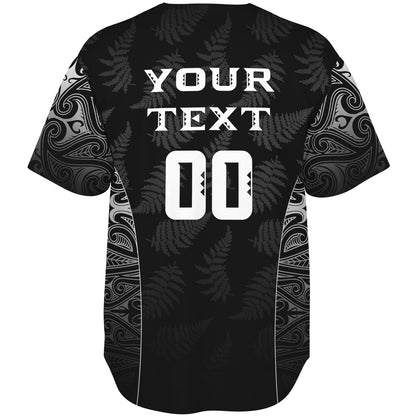 New Zealand Personalized Baseball Shirt Rugby Heart Maori Style Silver Fern