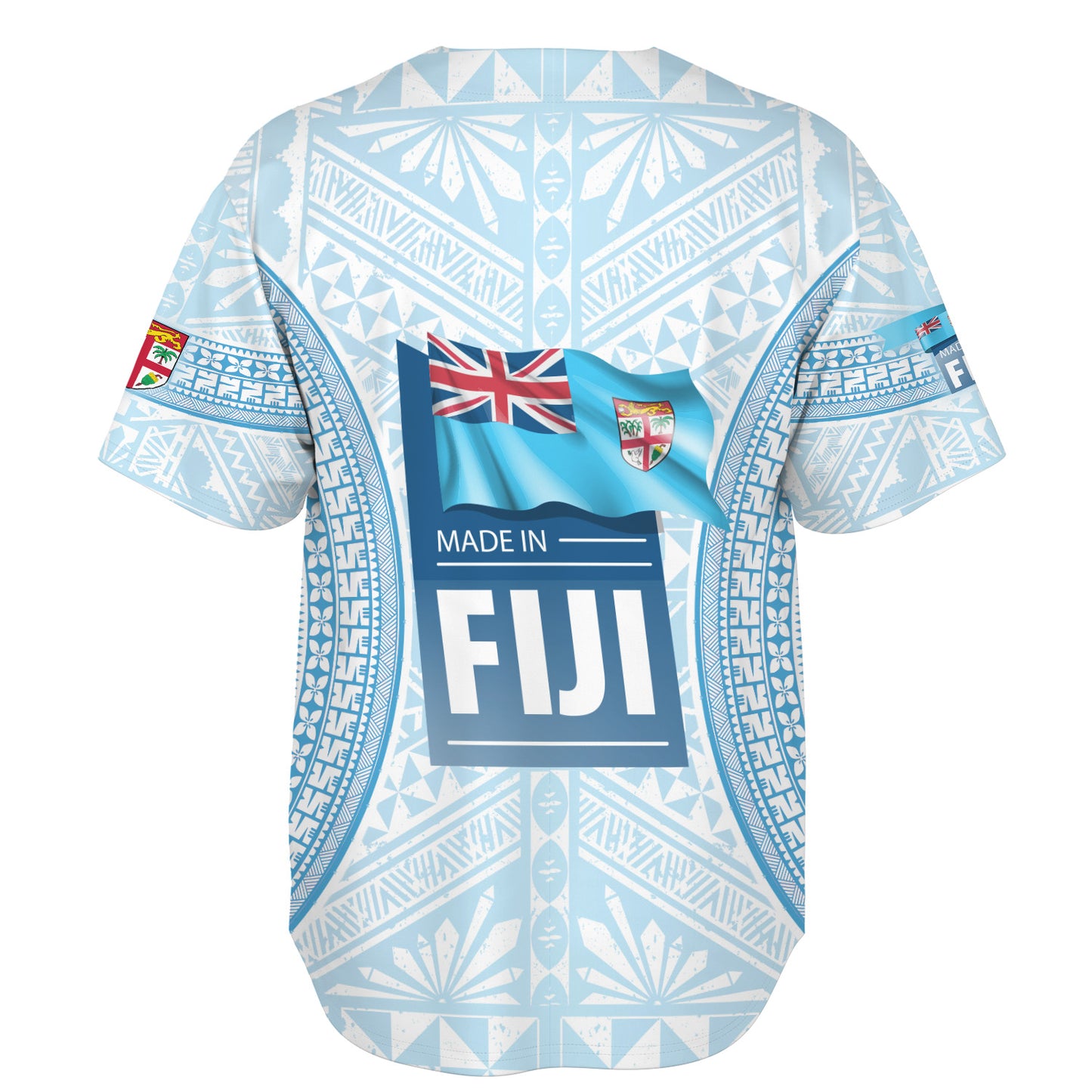 Fiji Baseball Shirt Fijian Tapa Style
