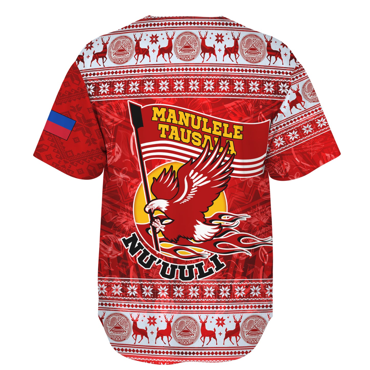 American Samoa Baseball Shirt Nu'uuli Christmas Style
