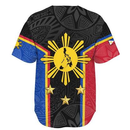 Philippines Filipinos Baseball Shirt Philippines Sun Tribal Pattern Style
