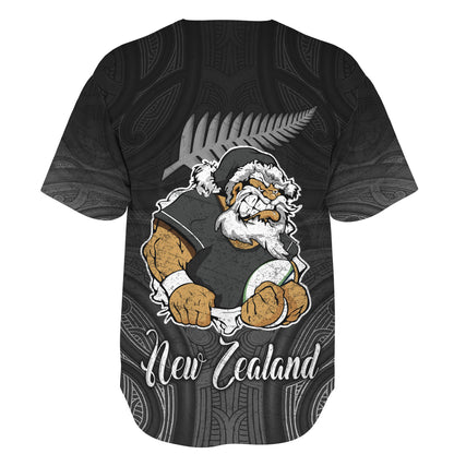 New Zealand Baseball Shirt Hari Kirihimete Rugby Santa Style
