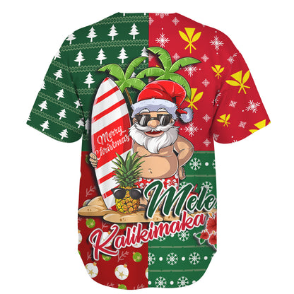 Hawaii Baseball Shirt Mele Kalikimaka Hawaii Christmas Patterns