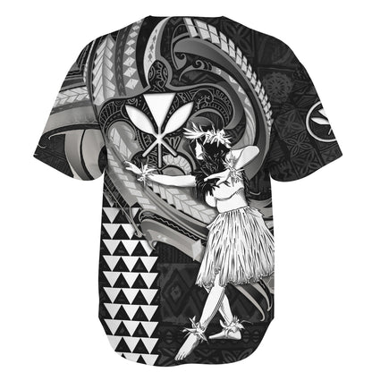 Hawaii Baseball Shirt Kanaka Maoli Hula Girls Polynesian Traditional Tattoo