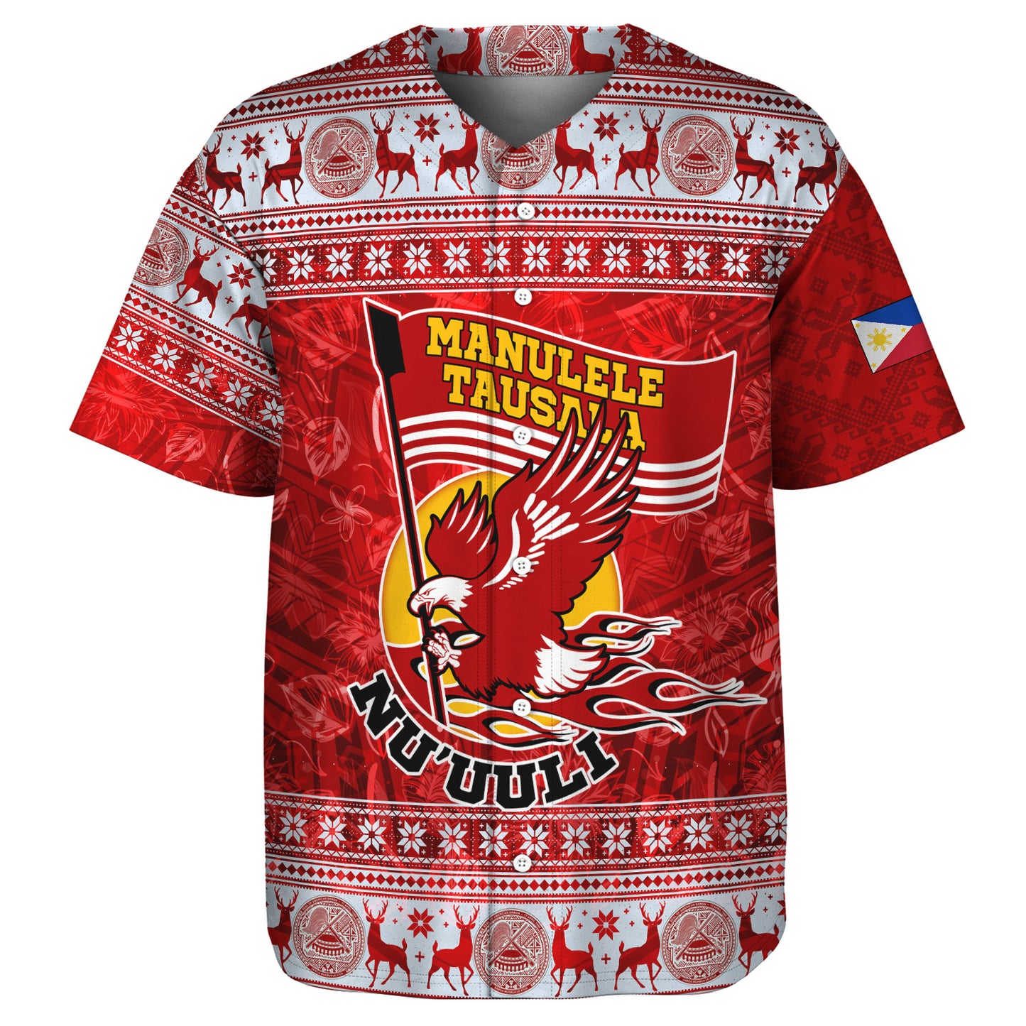 American Samoa Baseball Shirt Nu'uuli Christmas Style