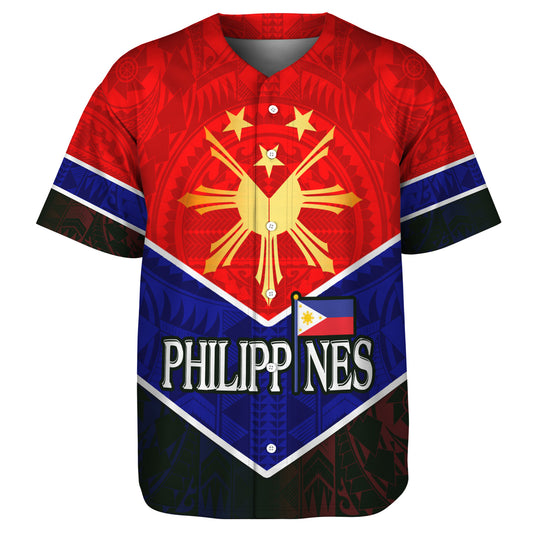 Philippines Filipinos Baseball Shirt Sun Filipinos Tribal Flowers Patterns