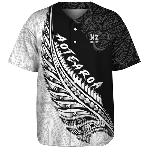 New Zealand Baseball Shirt Maori Silver Fern Rugby Vibe