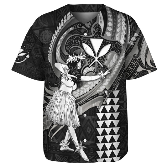 Hawaii Baseball Shirt Kanaka Maoli Hula Girls Polynesian Traditional Tattoo