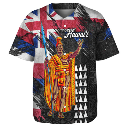 Hawaii Baseball Shirt  Hawaii King Grunge Style Color Flag Style