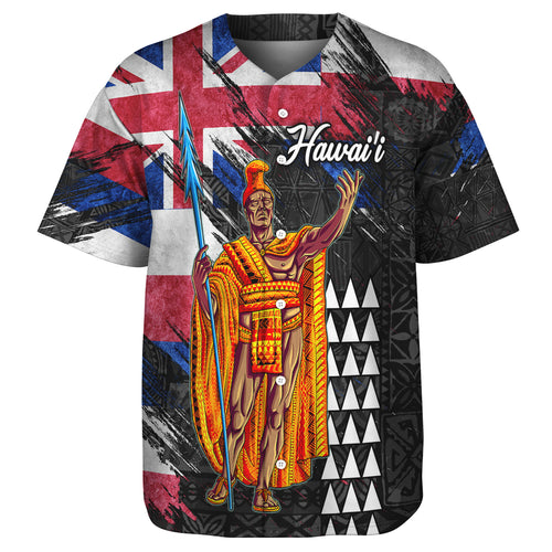 Hawaii Baseball Shirt  Hawaii King Grunge Style Color Flag Style