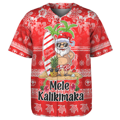 Hawaii Baseball Shirt Mele Kalikimaka Merry Christmas Tree Pineapple Tropical