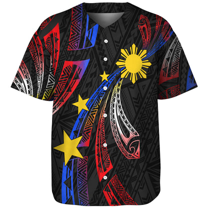 Philippines Filipinos Baseball Shirt Tribal Pattern Filipinos Sun