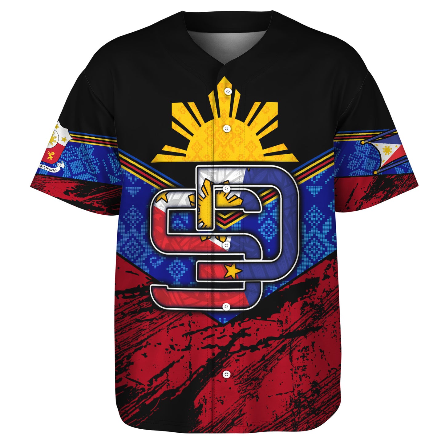 Philippines Filipinos Baseball Shirt San Diego Filipino Grunge Brush Stroke Style