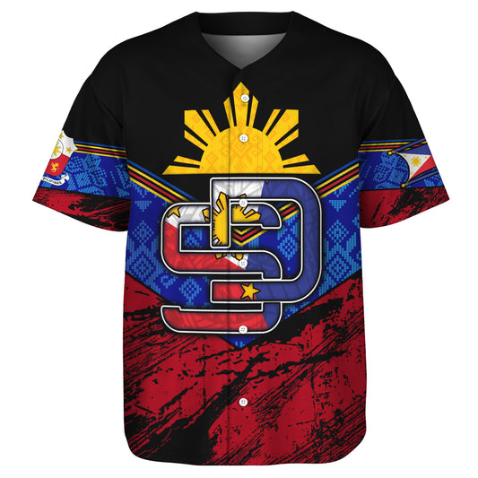 Philippines Filipinos Baseball Shirt San Diego Filipino Grunge Brush Stroke Style