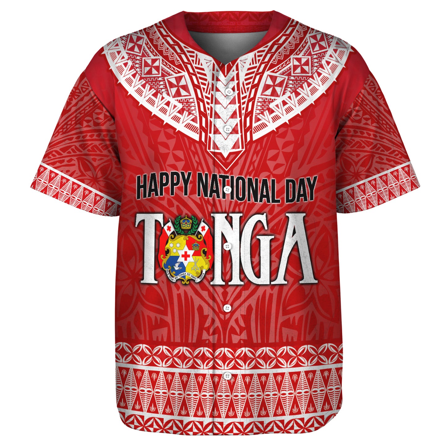 Tonga Custom Personalised Baseball Shirt Happy National Day