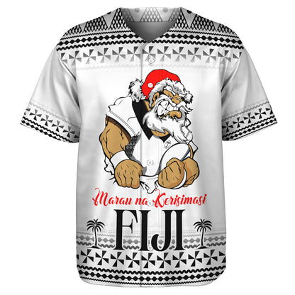 Fiji Baseball Shirt Marau na Kerisimasi Rugby Santa Style