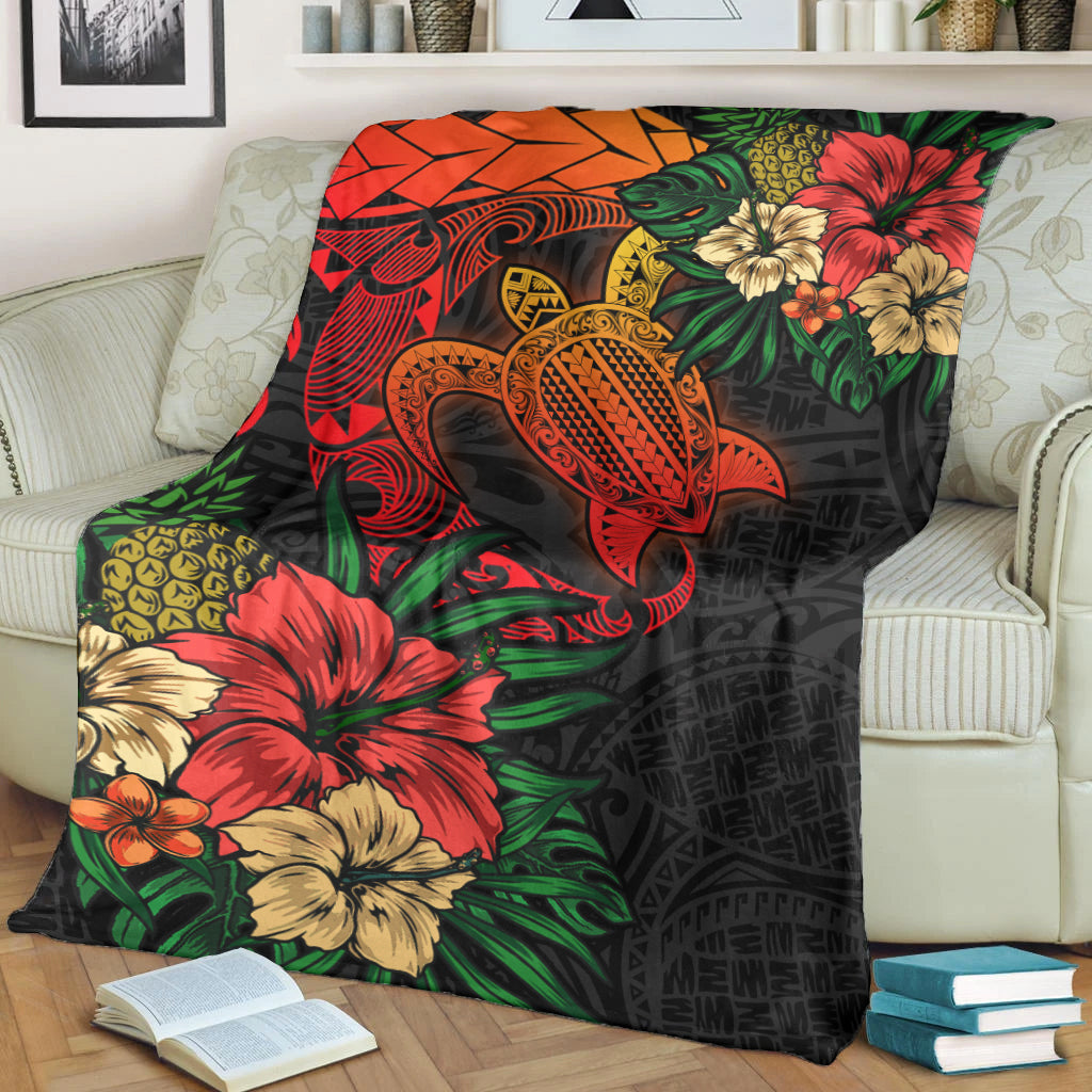 Hawaii Polynesian Turtle Tropical Premium Blanket