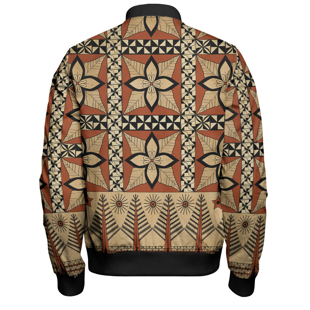 Tonga Bomber Jacket Tapa Motif