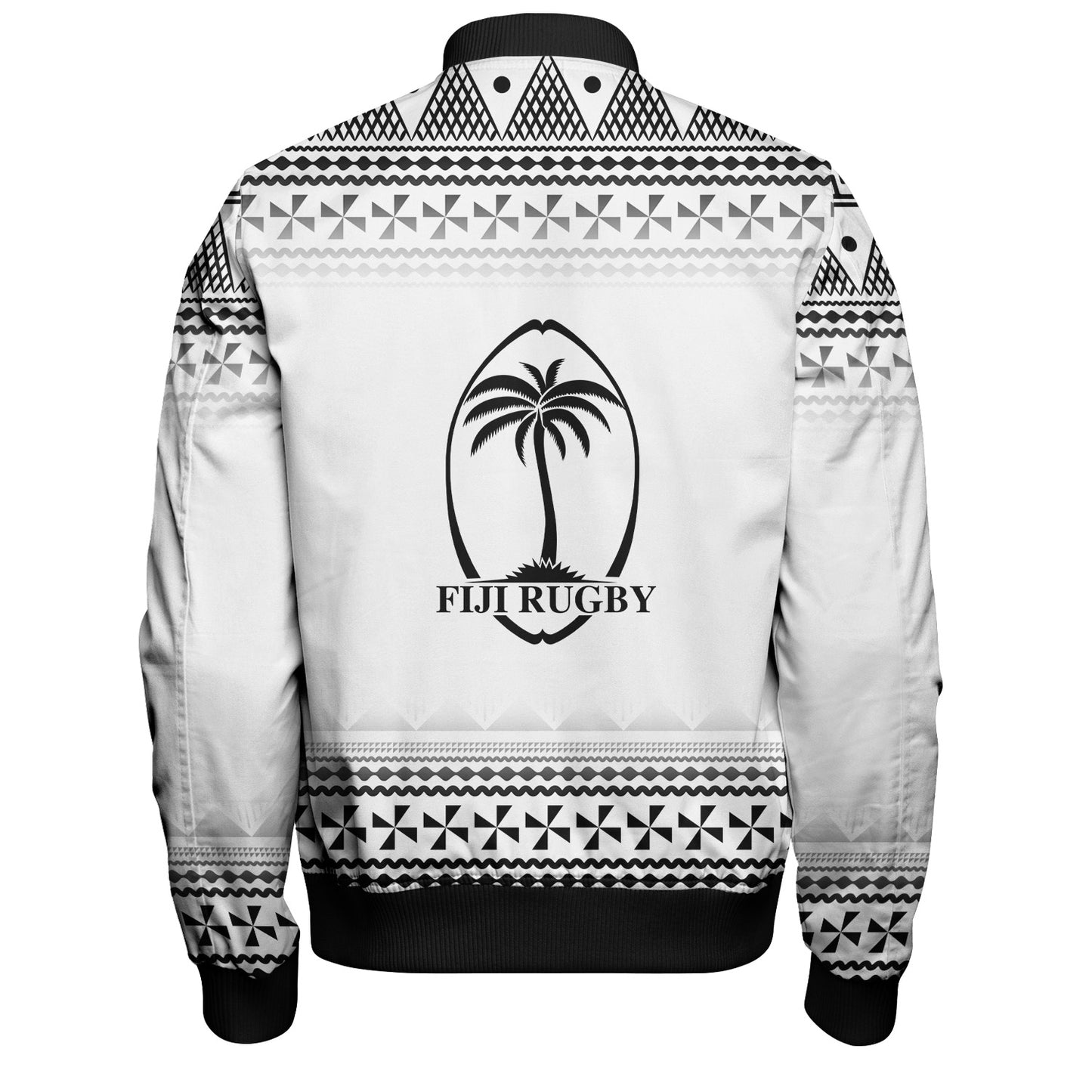 Fiji Bomber Jacket Rugby Ball Tapa Patterns