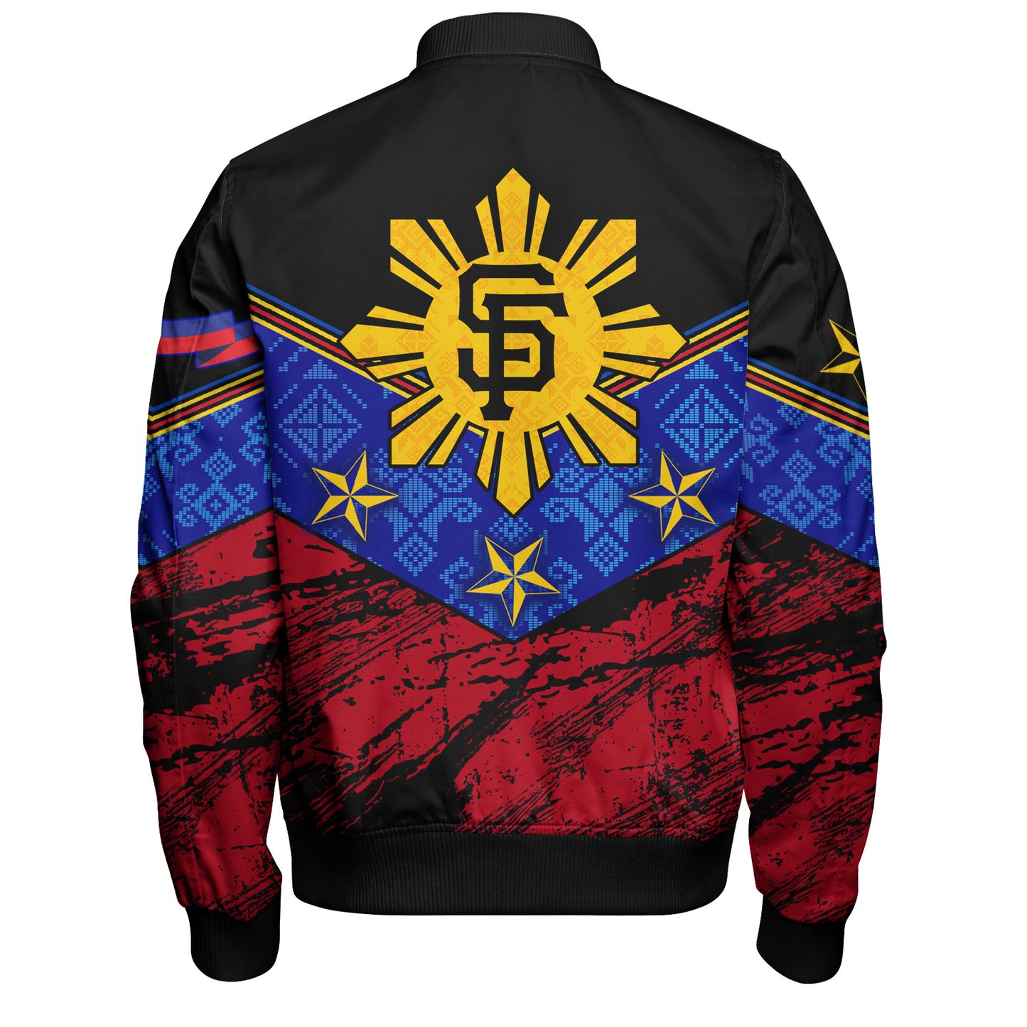 Philippines Filipinos Bomber Jacket San Francisco Filipino Grunge Brush Stroke Style