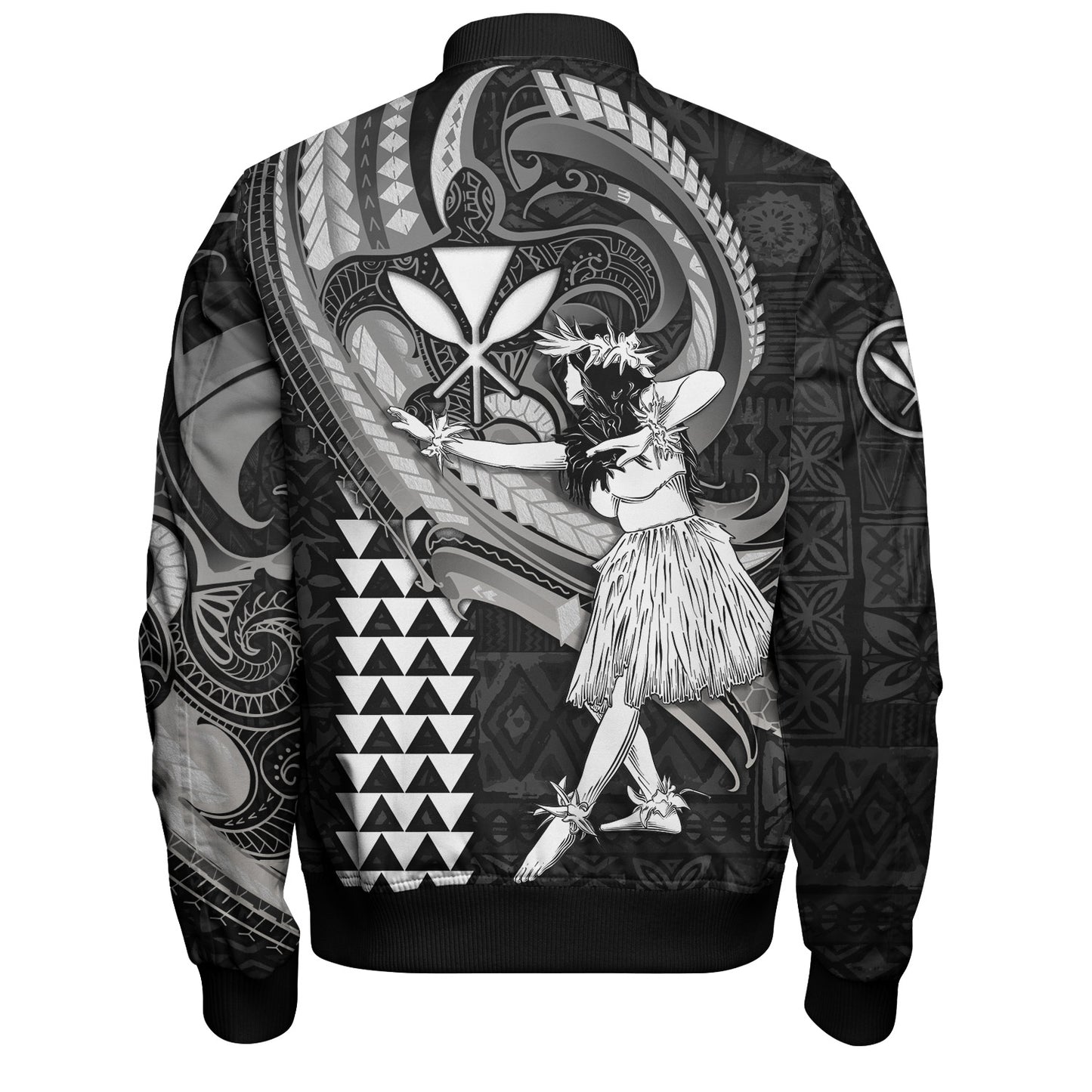 Hawaii Bomber Jacket Kanaka Maoli Hula Girls Polynesian Traditional Tattoo