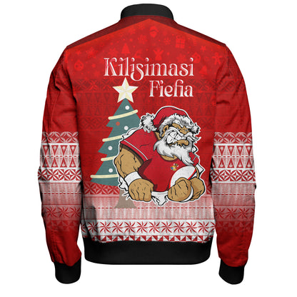 Tonga Bomber Jacket Kilisimasi Fiefia Rugby Santa Style