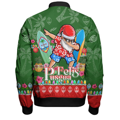 Guam Bomber Jacket Felis Pusgua Tropical Xmas Patterns