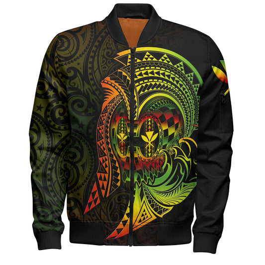 Hawaii Bomber Jacket Custom Personalised Reggae Kanaka Warrior