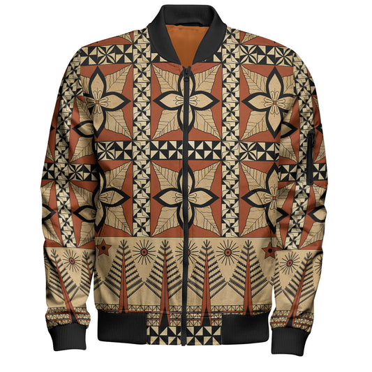 Tonga Bomber Jacket Tapa Motif