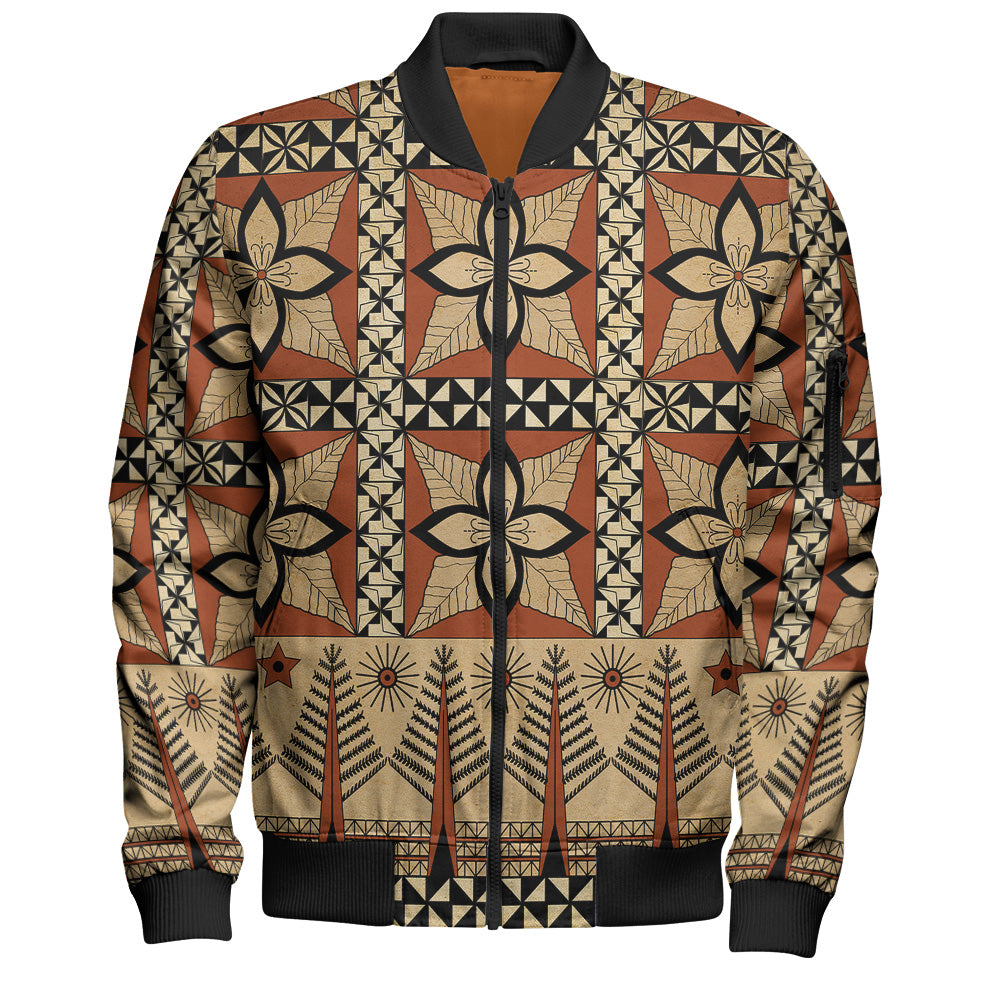 Tonga Bomber Jacket Tapa Motif