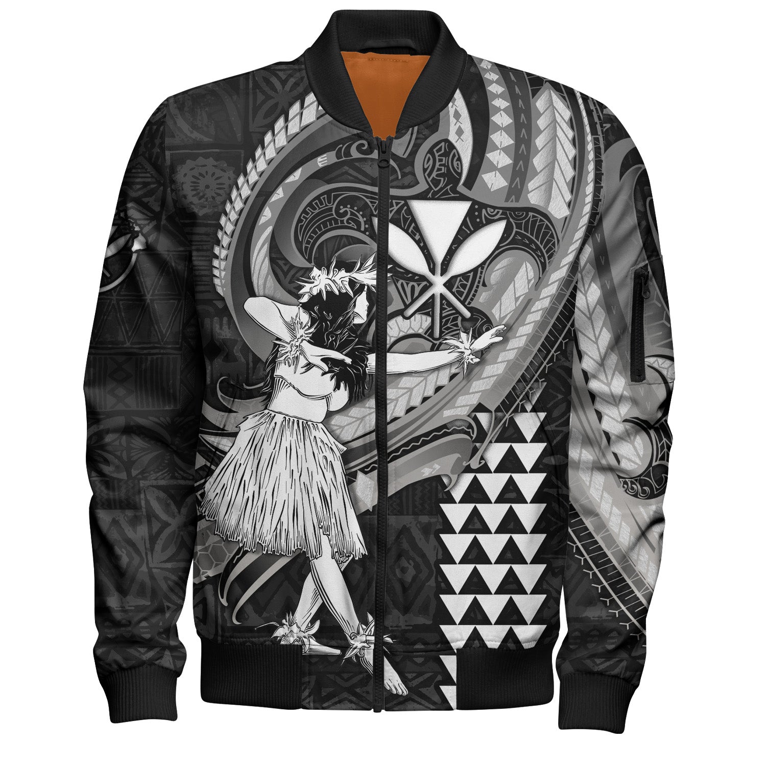 Hawaii Bomber Jacket Kanaka Maoli Hula Girls Polynesian Traditional Tattoo