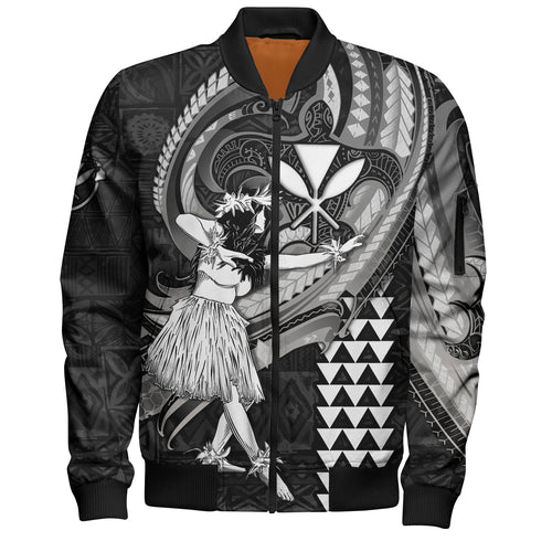 Hawaii Bomber Jacket Kanaka Maoli Hula Girls Polynesian Traditional Tattoo