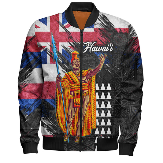 Hawaii Bomber Jacket Hawaii King Grunge Style Color Flag Style