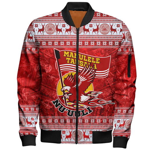 American Samoa Bomber Jacket Nu'uuli Christmas Style