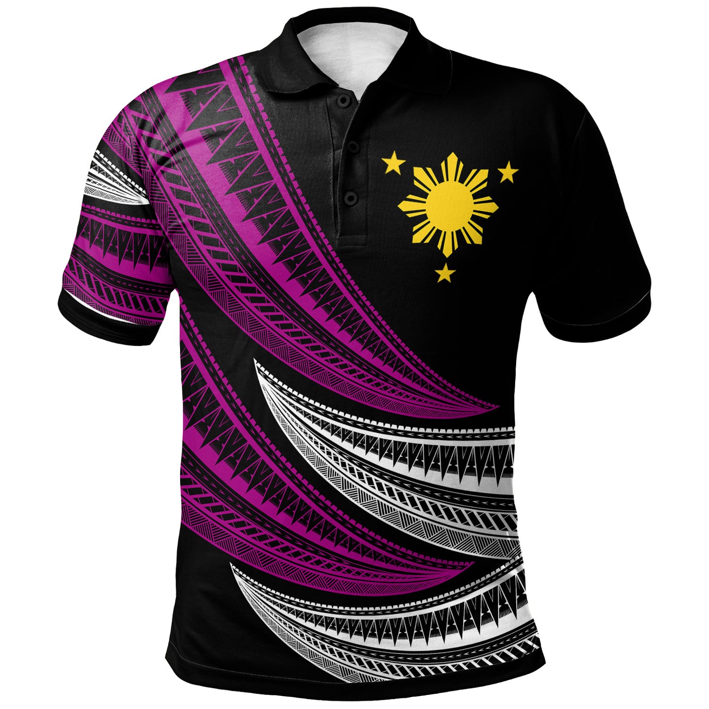 Philippines Filipinos Custom Personalised Polo Shirt - Wave Pattern Alternating