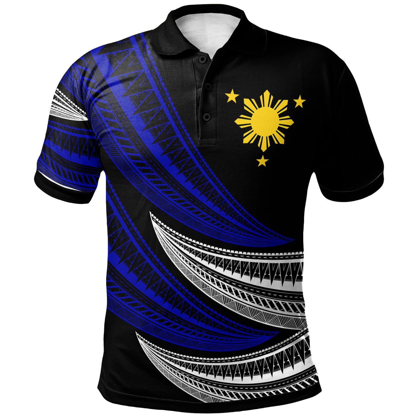 Philippines Filipinos Custom Personalised Polo Shirt - Wave Pattern Alternating