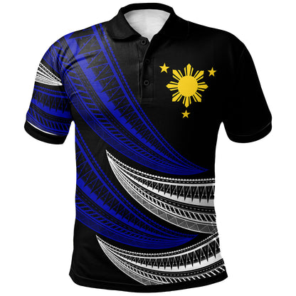 Philippines Filipinos Custom Personalised Polo Shirt - Wave Pattern Alternating