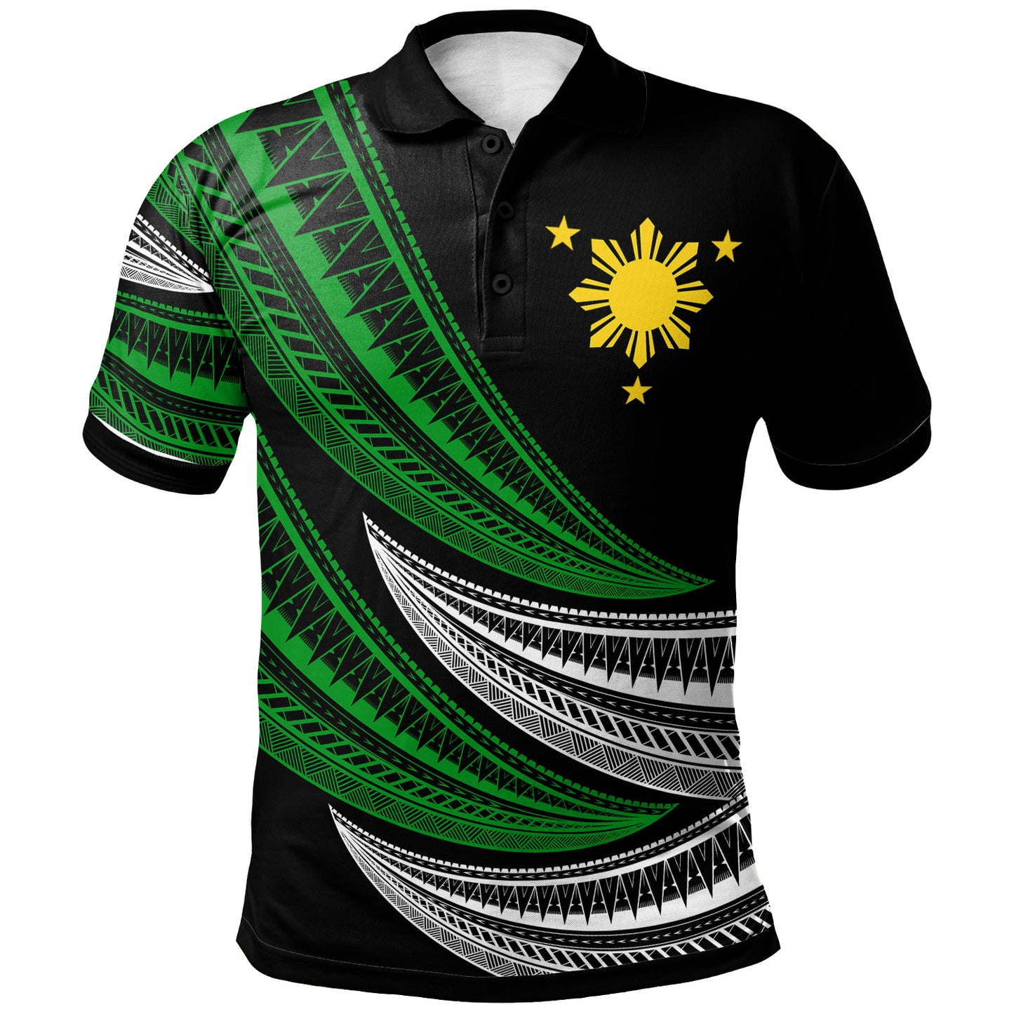 Philippines Filipinos Custom Personalised Polo Shirt - Wave Pattern Alternating