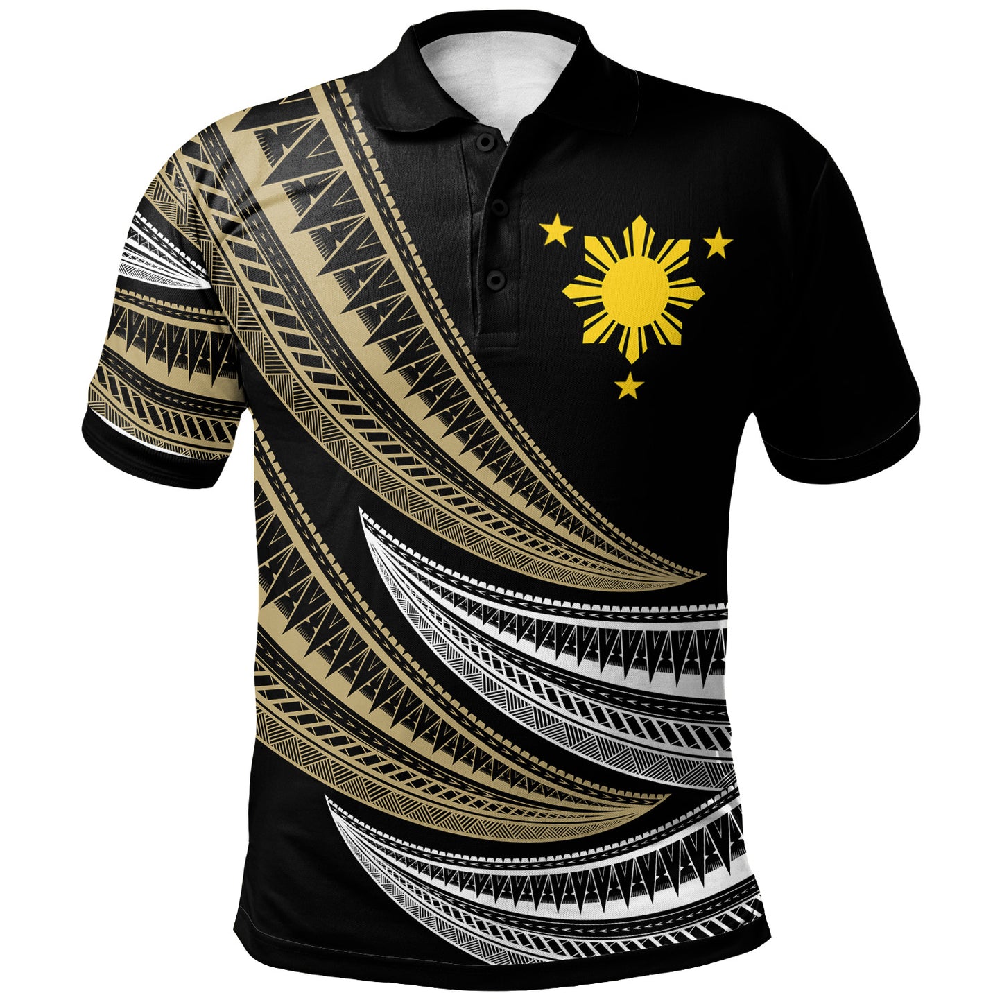 Philippines Filipinos Custom Personalised Polo Shirt - Wave Pattern Alternating