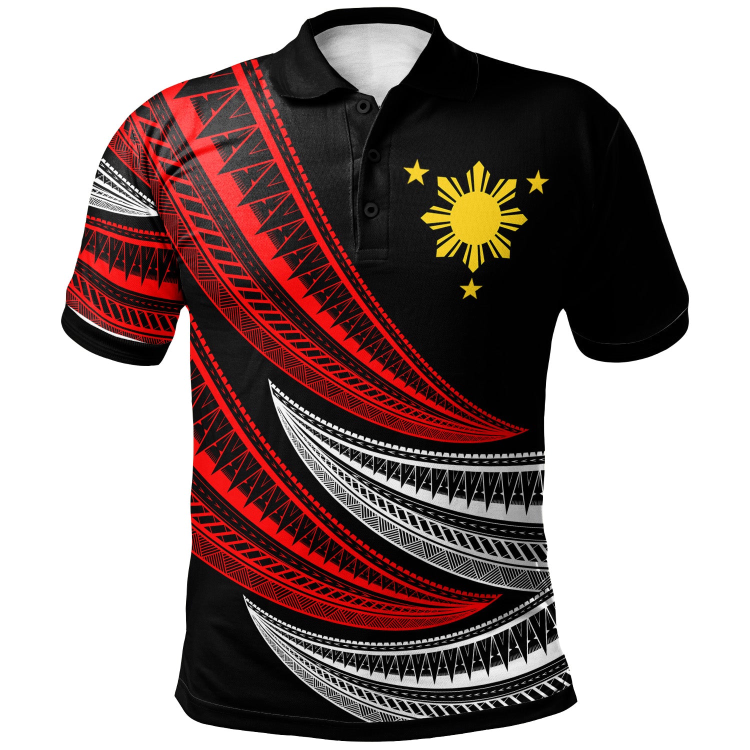 Philippines Filipinos Custom Personalised Polo Shirt - Wave Pattern Alternating
