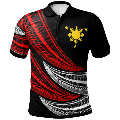 Philippines Filipinos Custom Personalised Polo Shirt - Wave Pattern Alternating