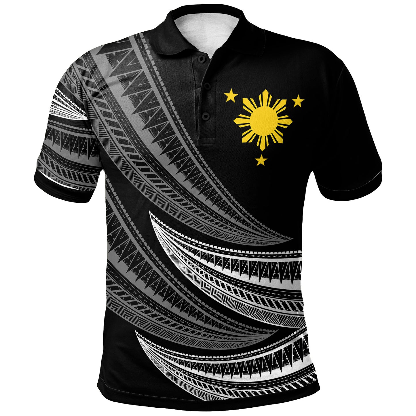 Philippines Filipinos Custom Personalised Polo Shirt - Wave Pattern Alternating