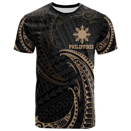 Philippines Filipinos T-Shirt Gold Tribal Wave