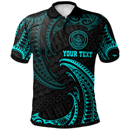 Palau Polynesian Custom Personalised Polo Shirt Tribal Wave