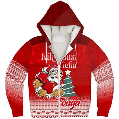 Tonga Sherpa Hoodie Kilisimasi Fiefia Rugby Santa Style