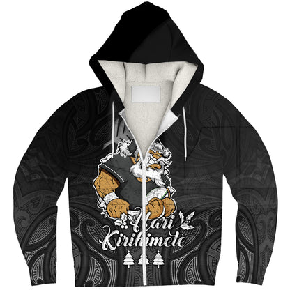 New Zealand Sherpa Hoodie Hari Kirihimete Rugby Santa Style