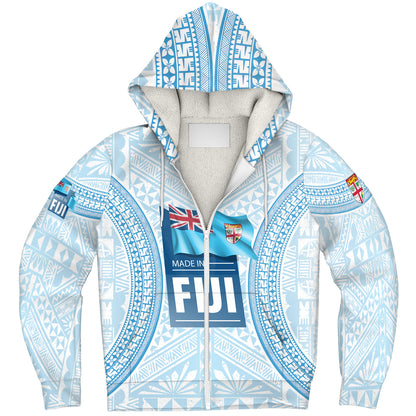 Fiji Sherpa Hoodie Fijian Tapa Style