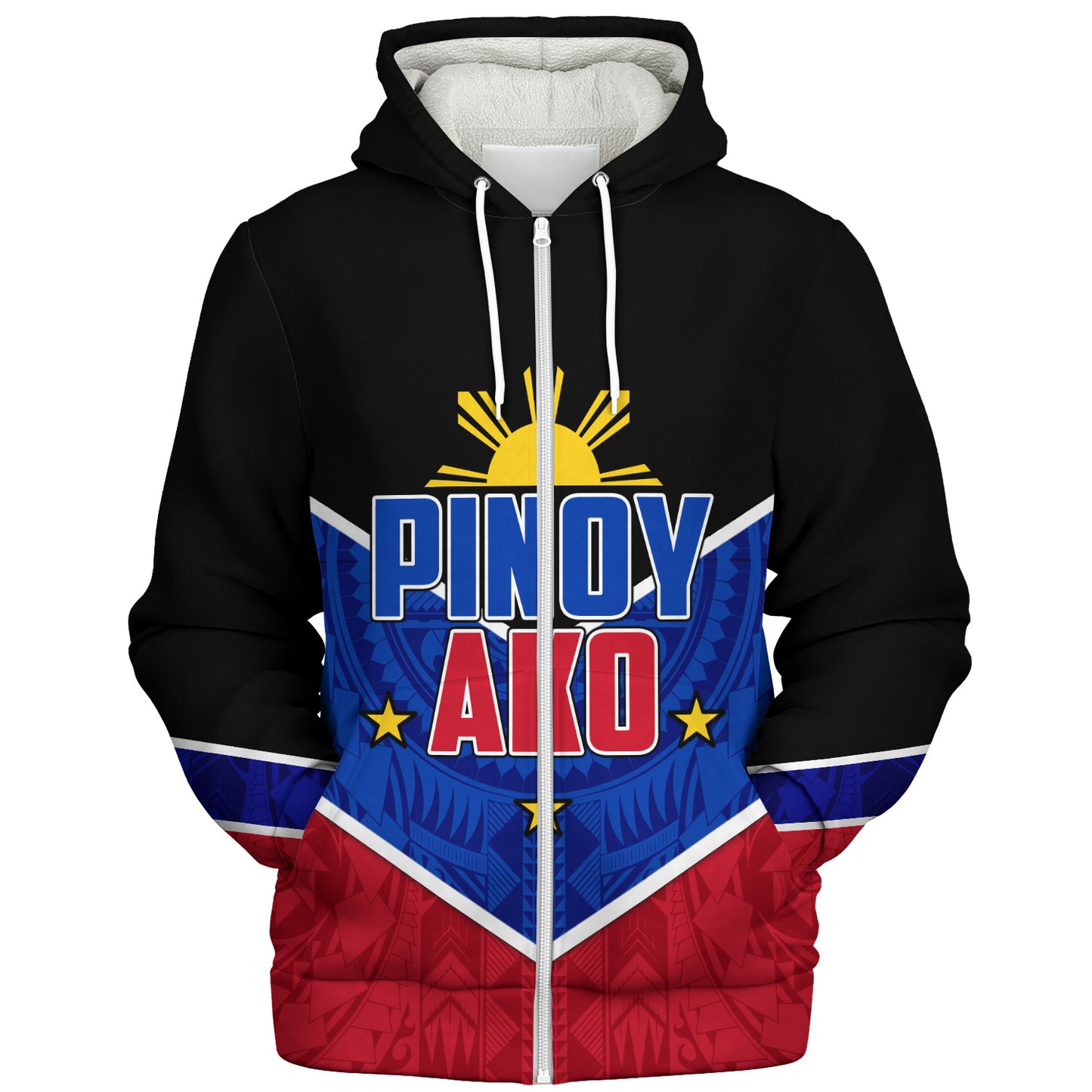Philippines Filipinos Sherpa Hoodie Pinoy Ako Style