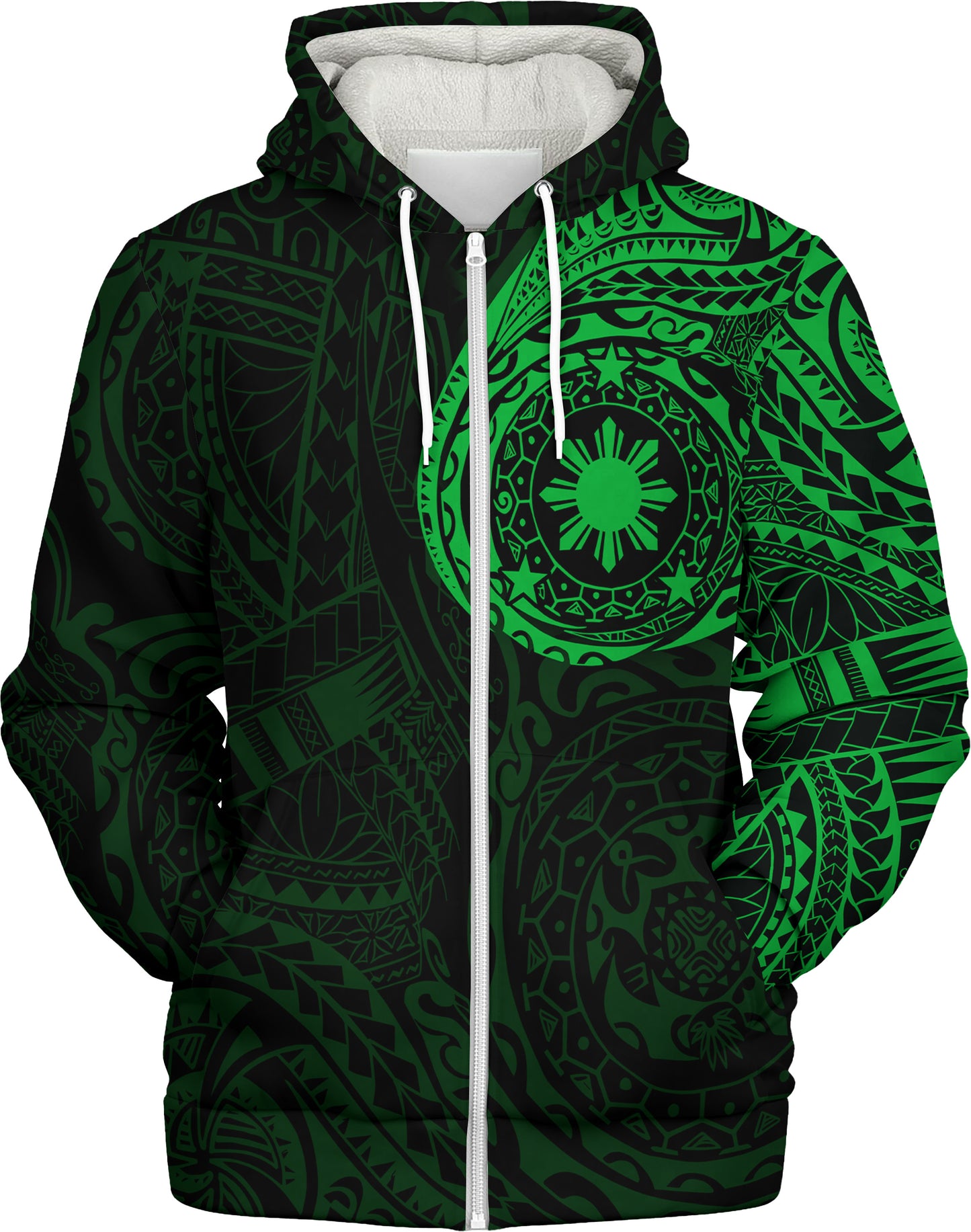 Philippines Filipinos Polynesian Tattoo Style Sherpa Hoodie